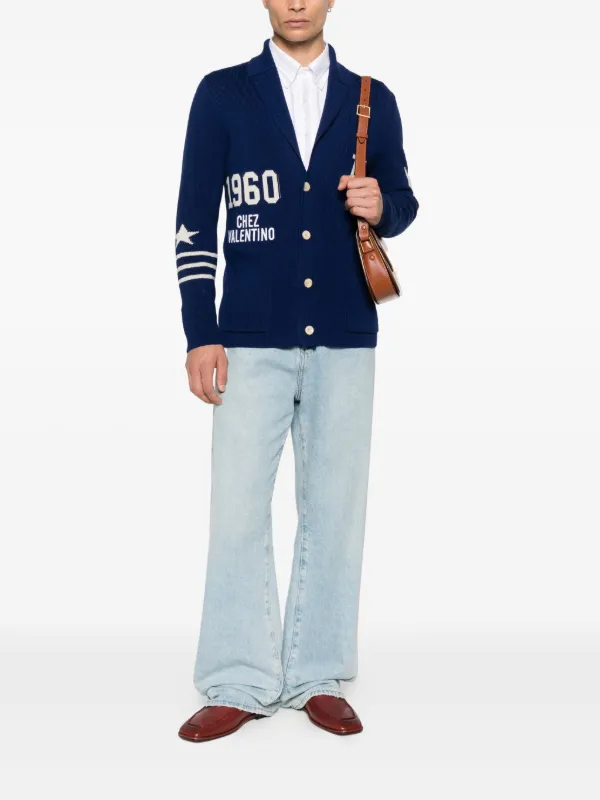 Valentino Garavani ロゴ カーディガン | ブルー | FARFETCH JP