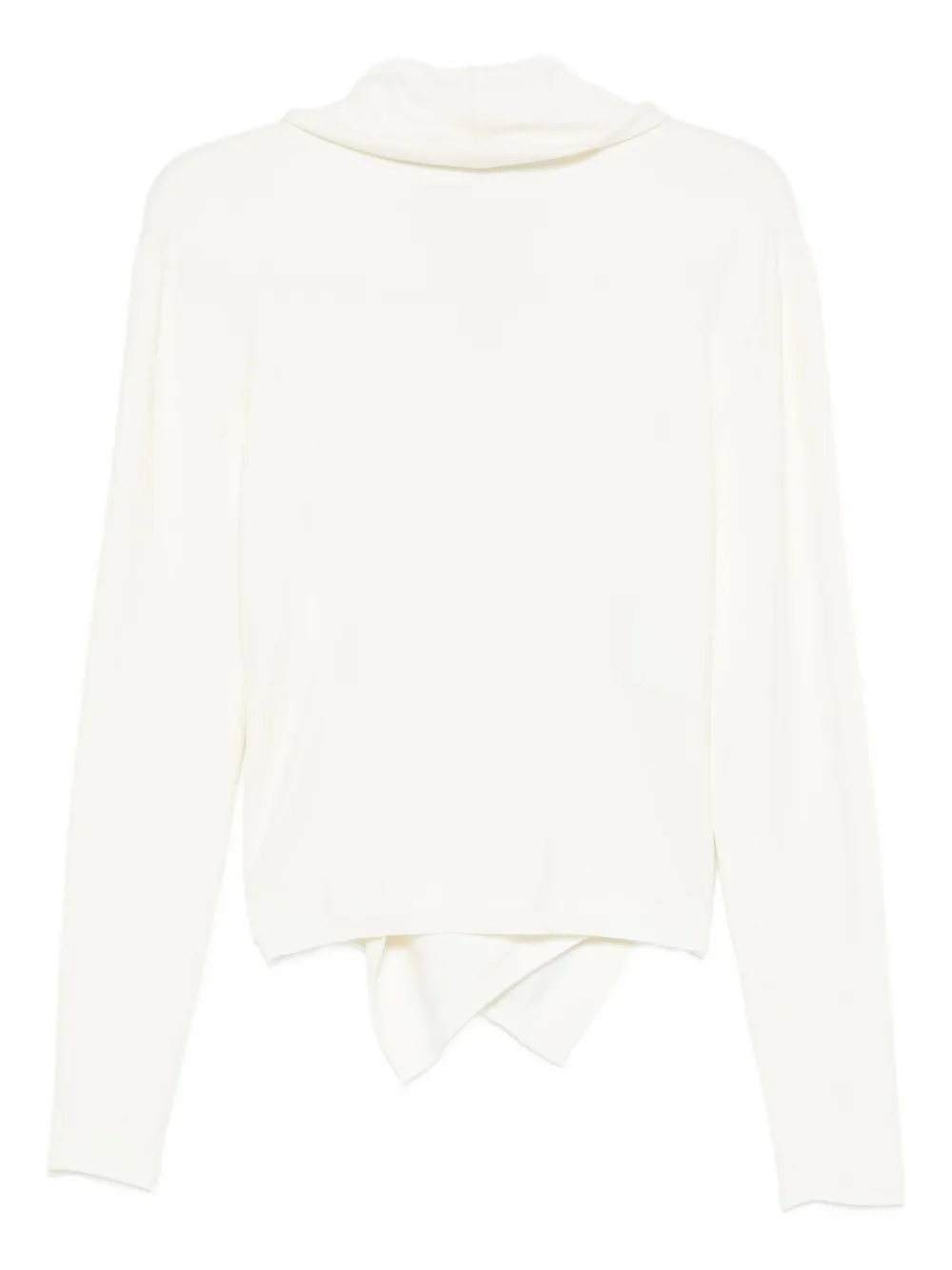 Alberta Ferretti asymmetric draped wool top - Wit