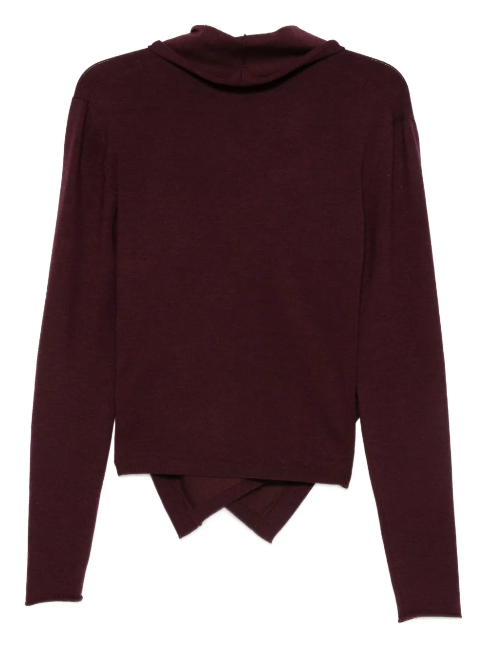 Alberta Ferretti asymmetric draped wool top - Paars