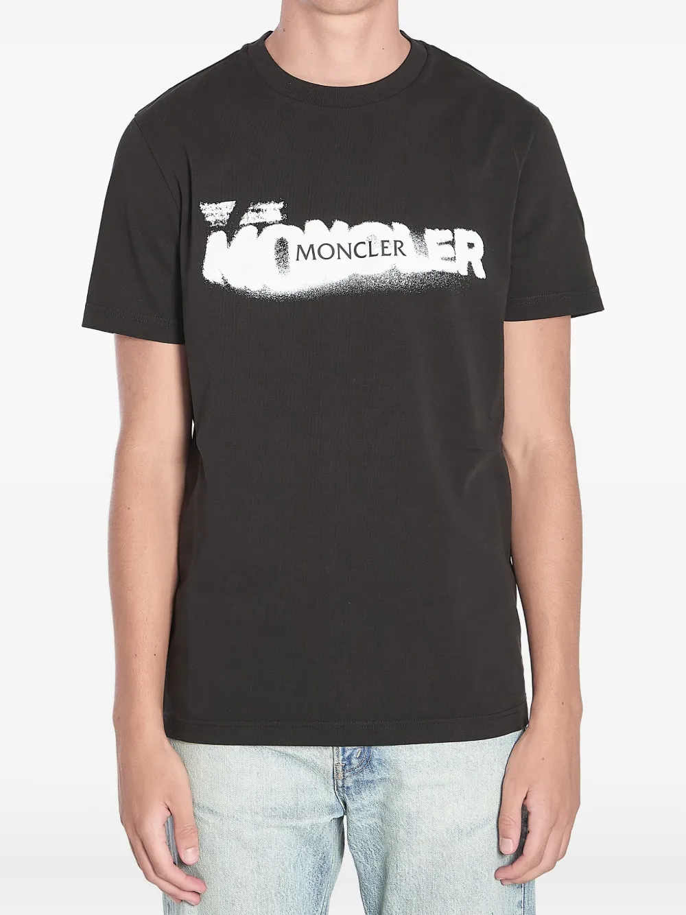 Moncler T-shirt met print Zwart
