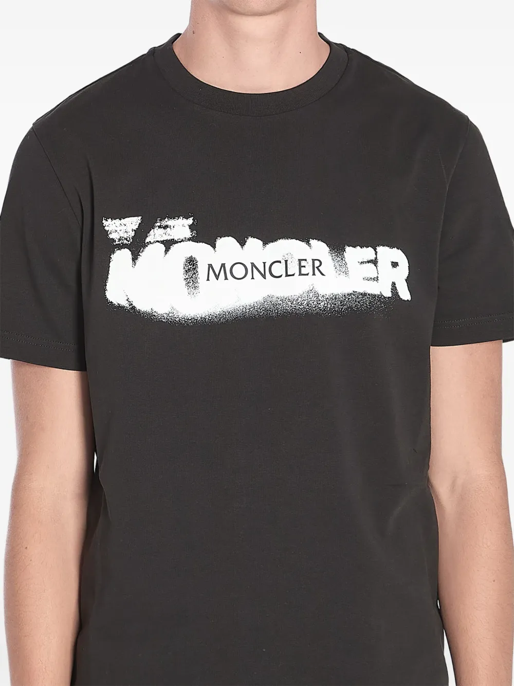 Moncler T-shirt met print Zwart