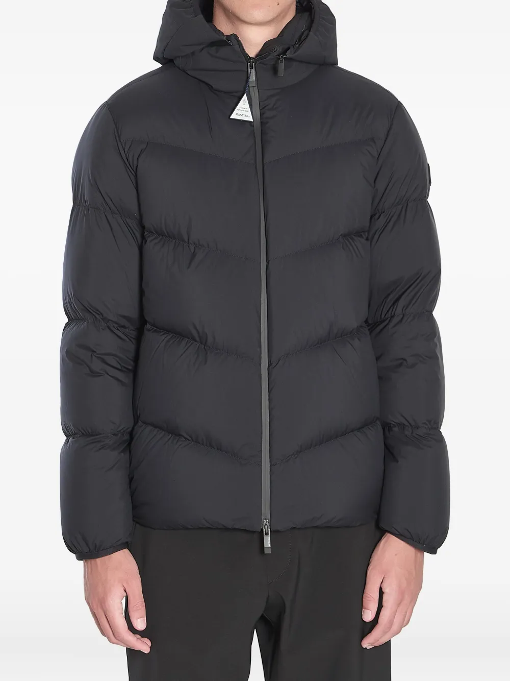 Moncler Forez detachable-hood puffer jacket Zwart