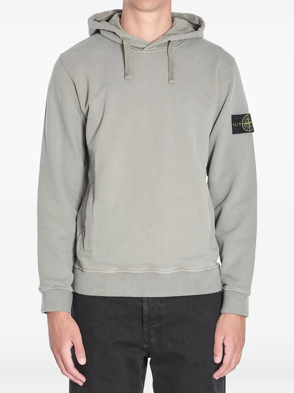 Stone Island brushed cotton hoodie - グレー Stone Island brushed cotton hoodie - グレー