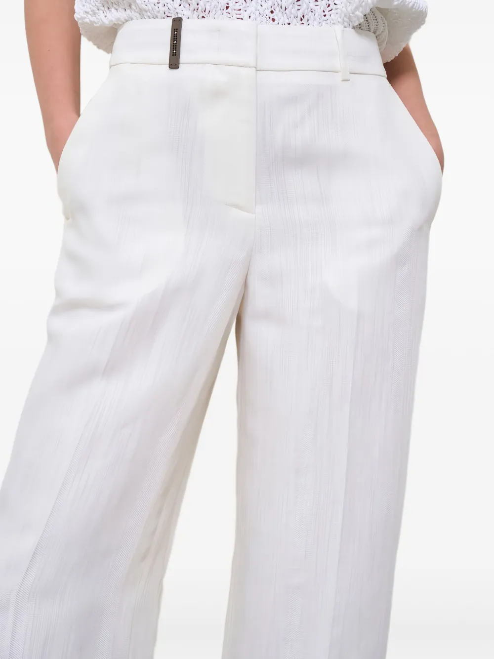 Peserico textured straight-pockets trousers Wit