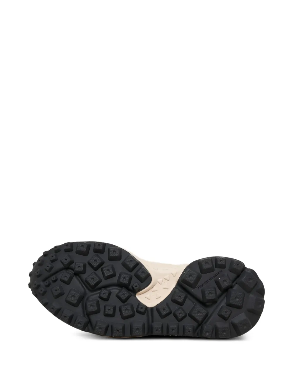 FLOWER MONTAIN Tiger Hill flower-embellished triangle-pattern sneakers Neutrals