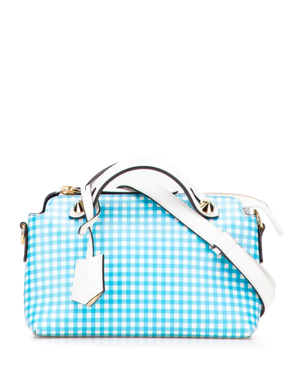 Pre-owned Fendi 2010-2025 Mini Printed Leather Gingham By The Way Satchel