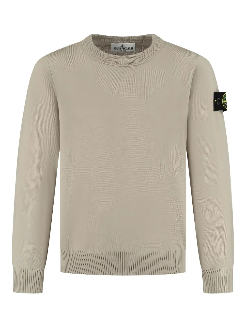 Stone Island Junior Compass-badge crew-neck sweater Beige