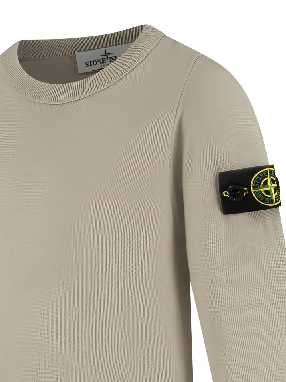 Stone Island Junior Compass-badge crew-neck sweater Beige
