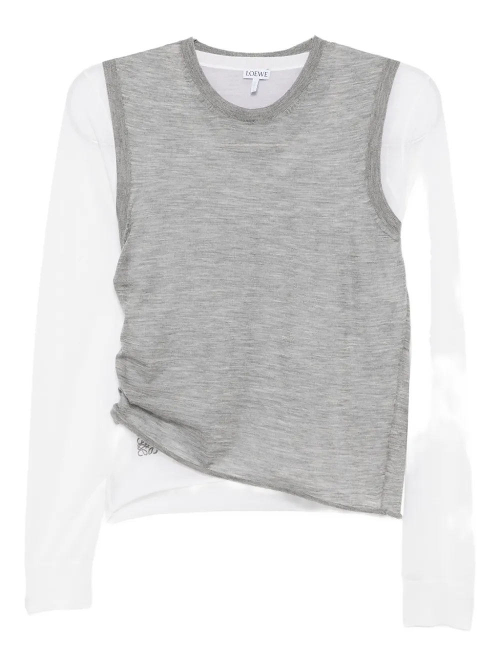 Loewe Cashmere-blend Draped Sweater In Gray