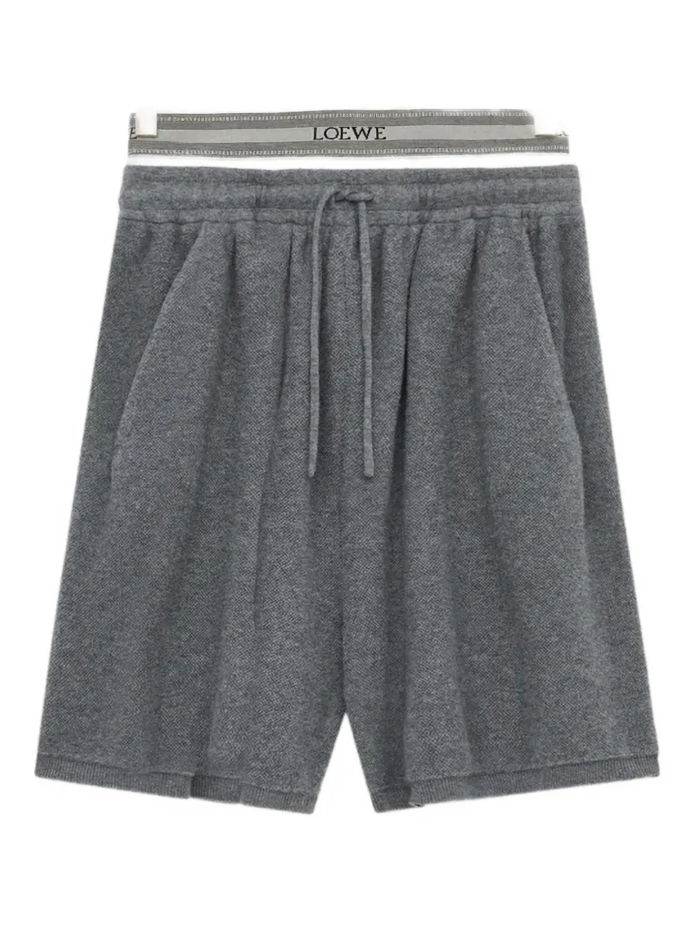 Loewe Elasticated-waistband Shorts In Gray