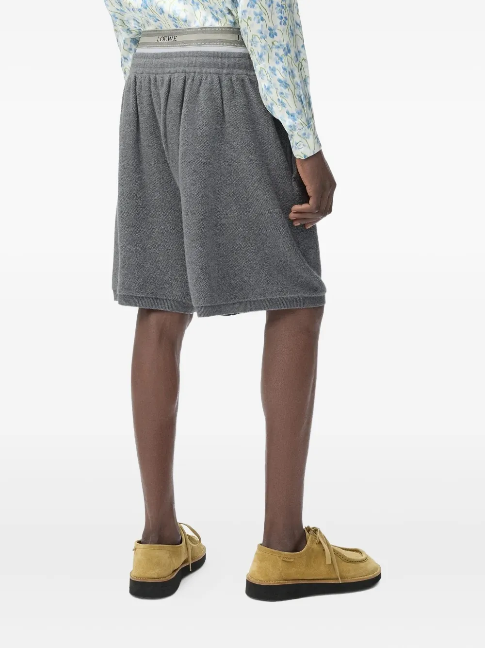 Loewe Elasticated-waistband Shorts In Gray