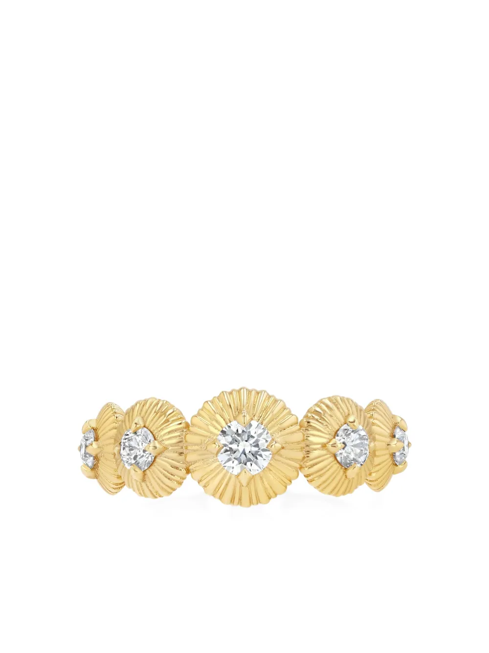 Lizzie Mandler Fine Jewelry 18k Yellow Gold Fluted Diamond Ring