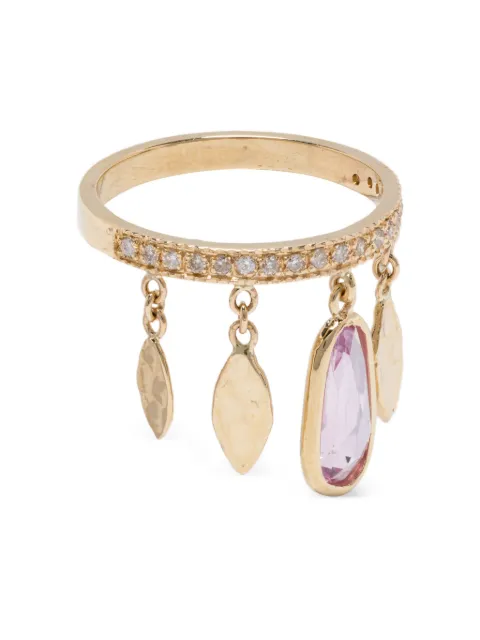 Jacquie Aiche anillo en oro amarillo de 14kt con zafiro rosa