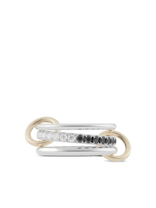 Spinelli Kilcollin 18CT Yellow Gold Black Diamond Eclipse Ring in Silver