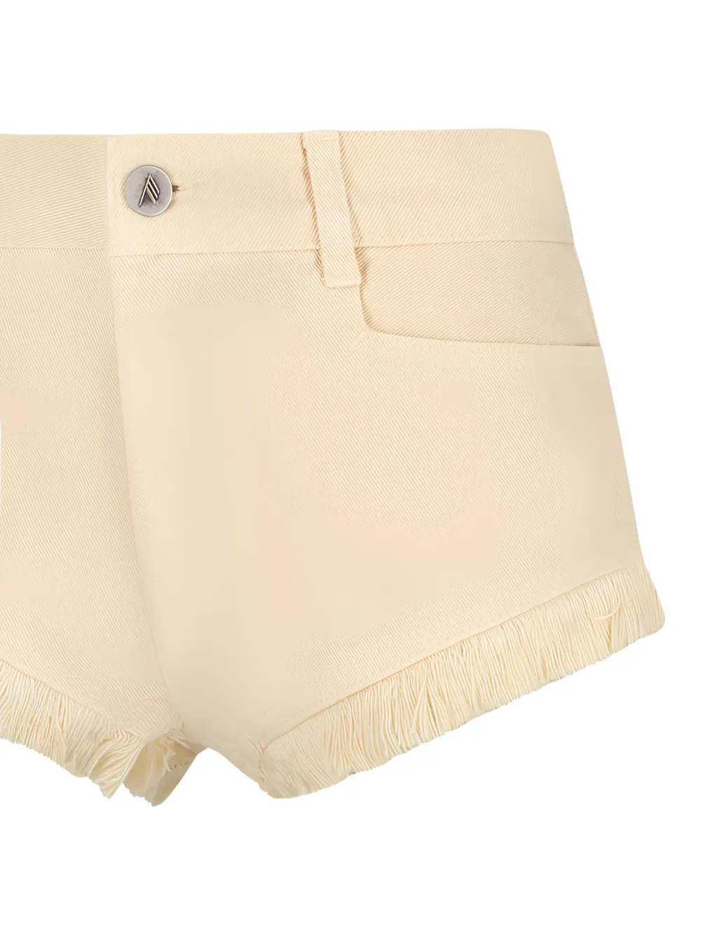 The Attico fringed denim shorts Beige