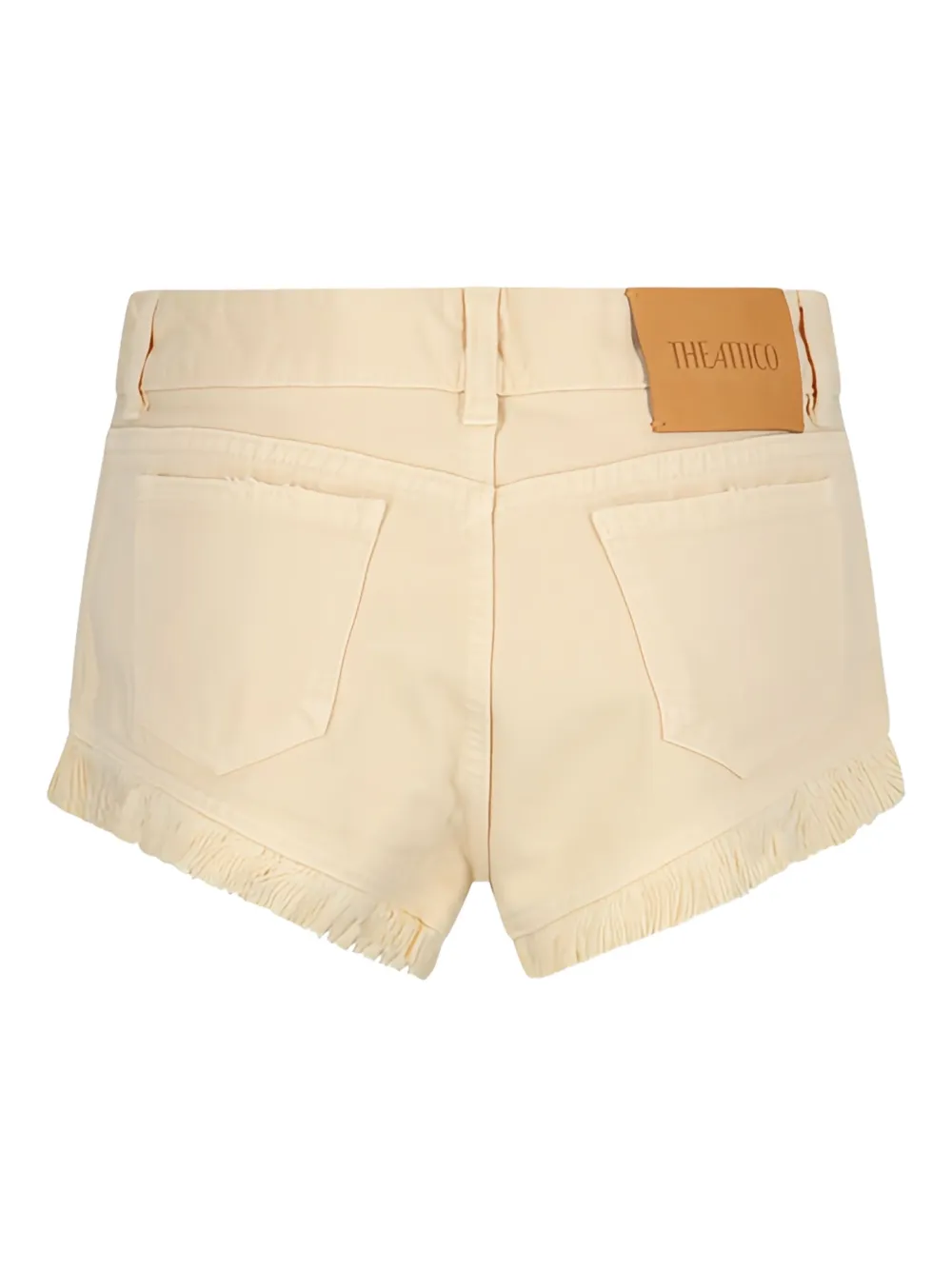 The Attico fringed denim shorts Beige