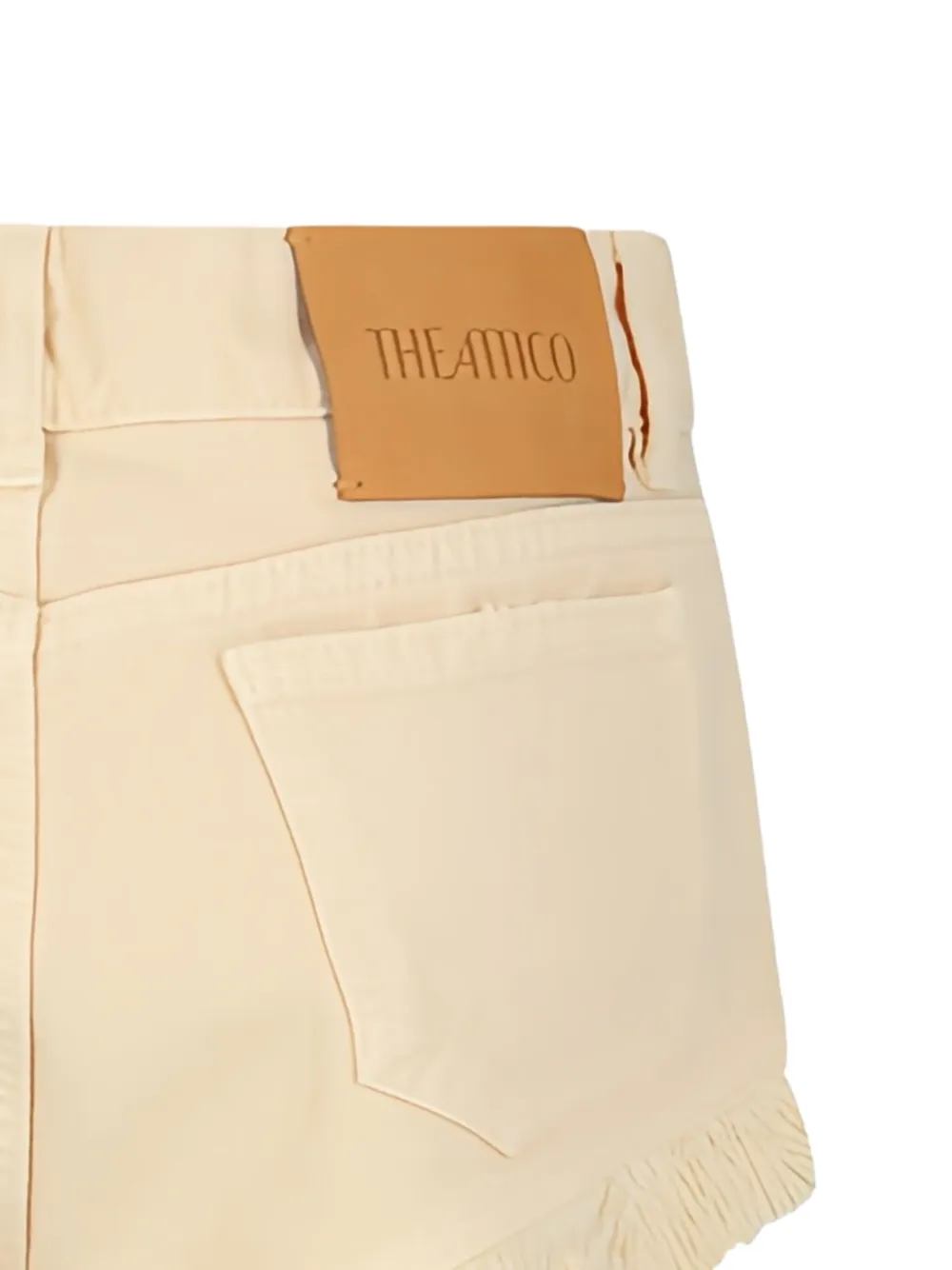 The Attico fringed denim shorts Beige