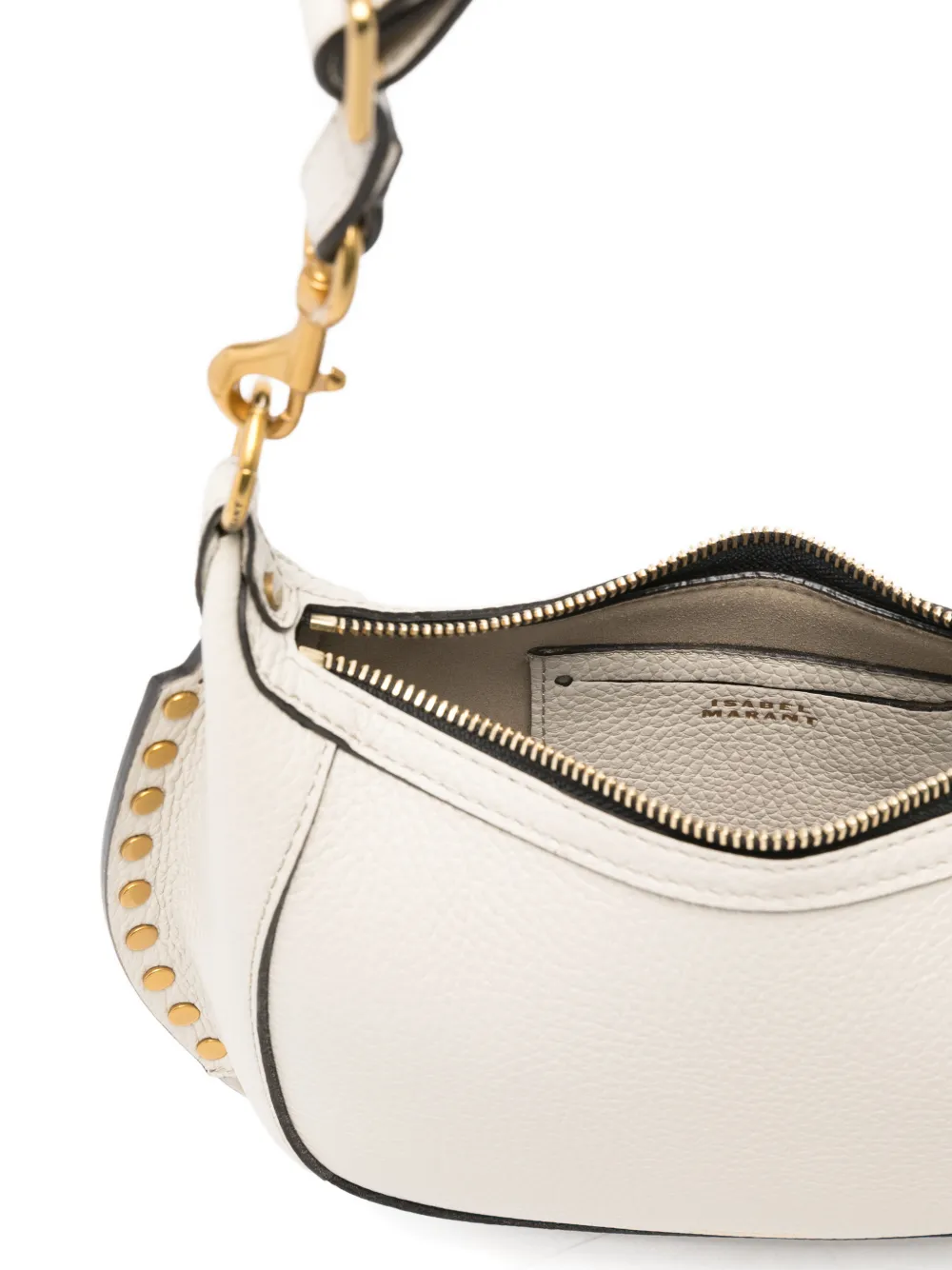ISABEL MARANT Oskan Moon schoudertas met studs Wit