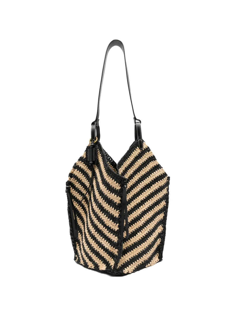 ISABEL MARANT Tampa striped shoulder bag - Nero