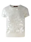 Max Mara sequin-embellished short-sleeved top - Neutrals