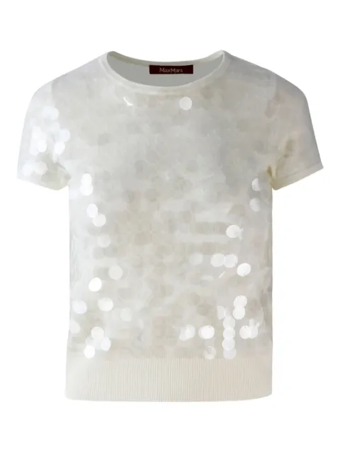 Max Mara sequin-embellished short-sleeved top
