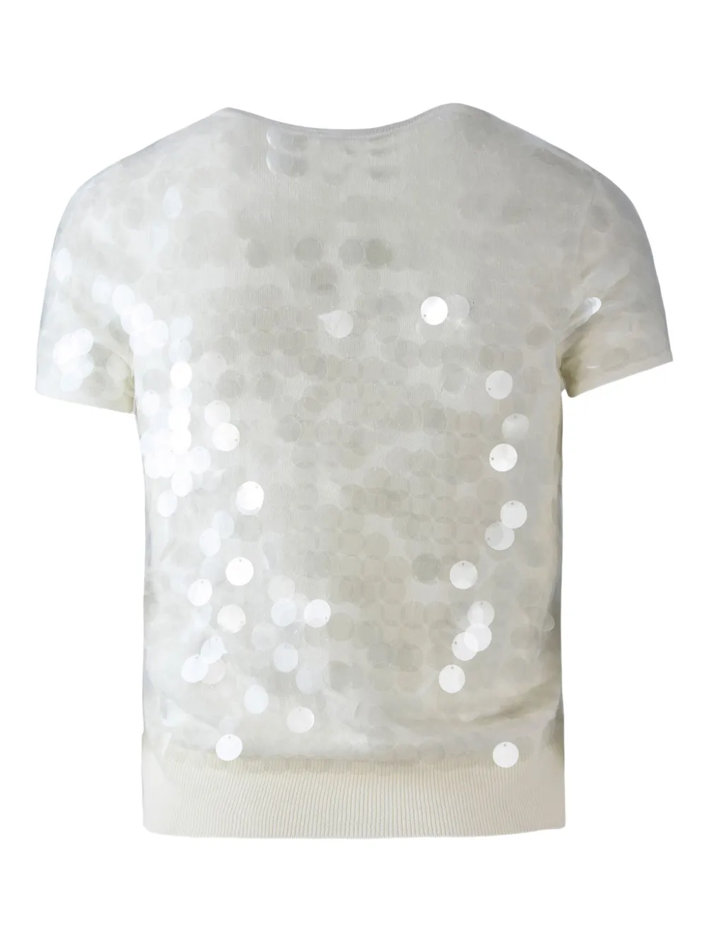 Max Mara sequin-embellished short-sleeved top Beige