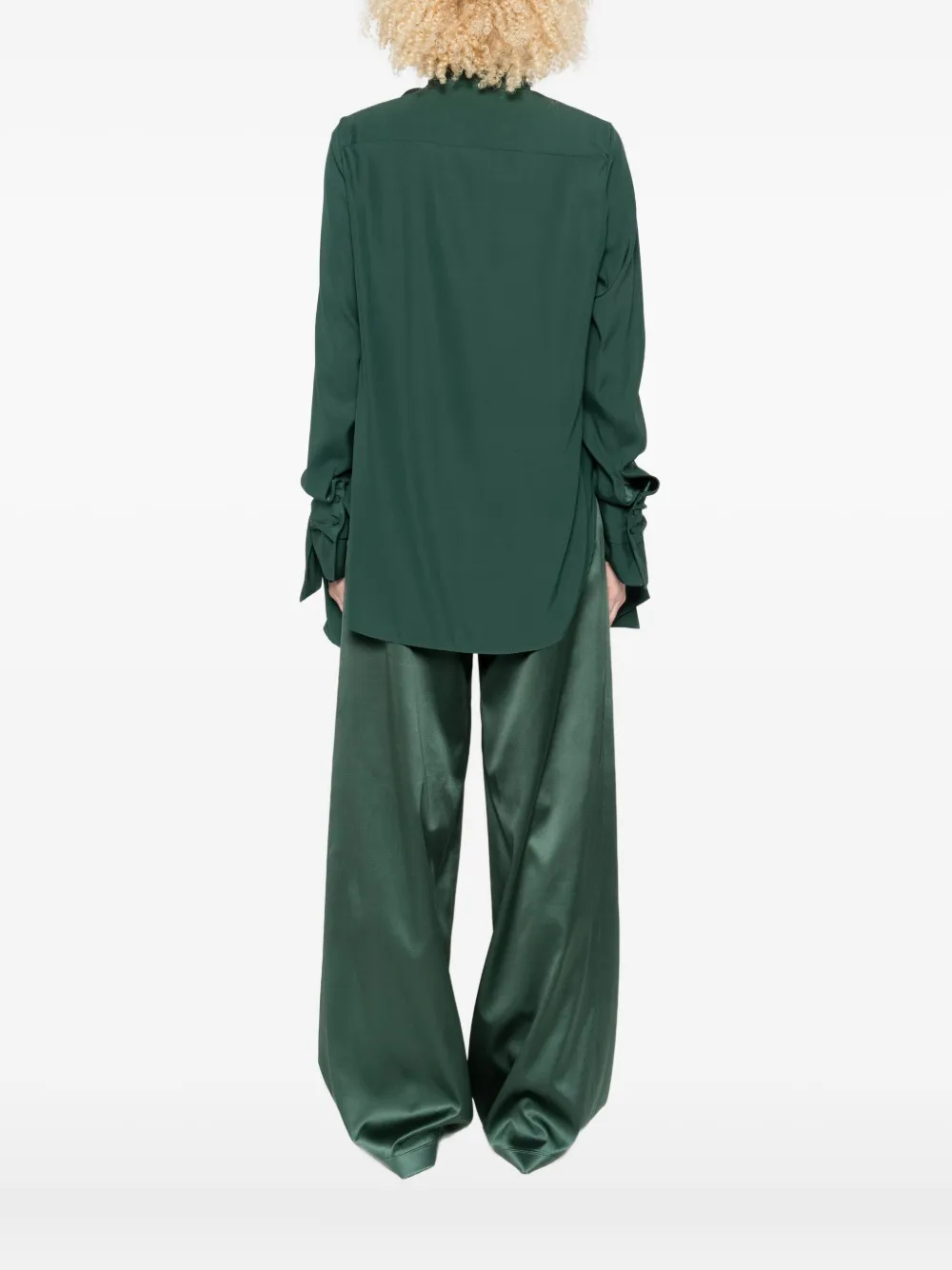 Ermanno Scervino Blouse met gestrikte hals Groen