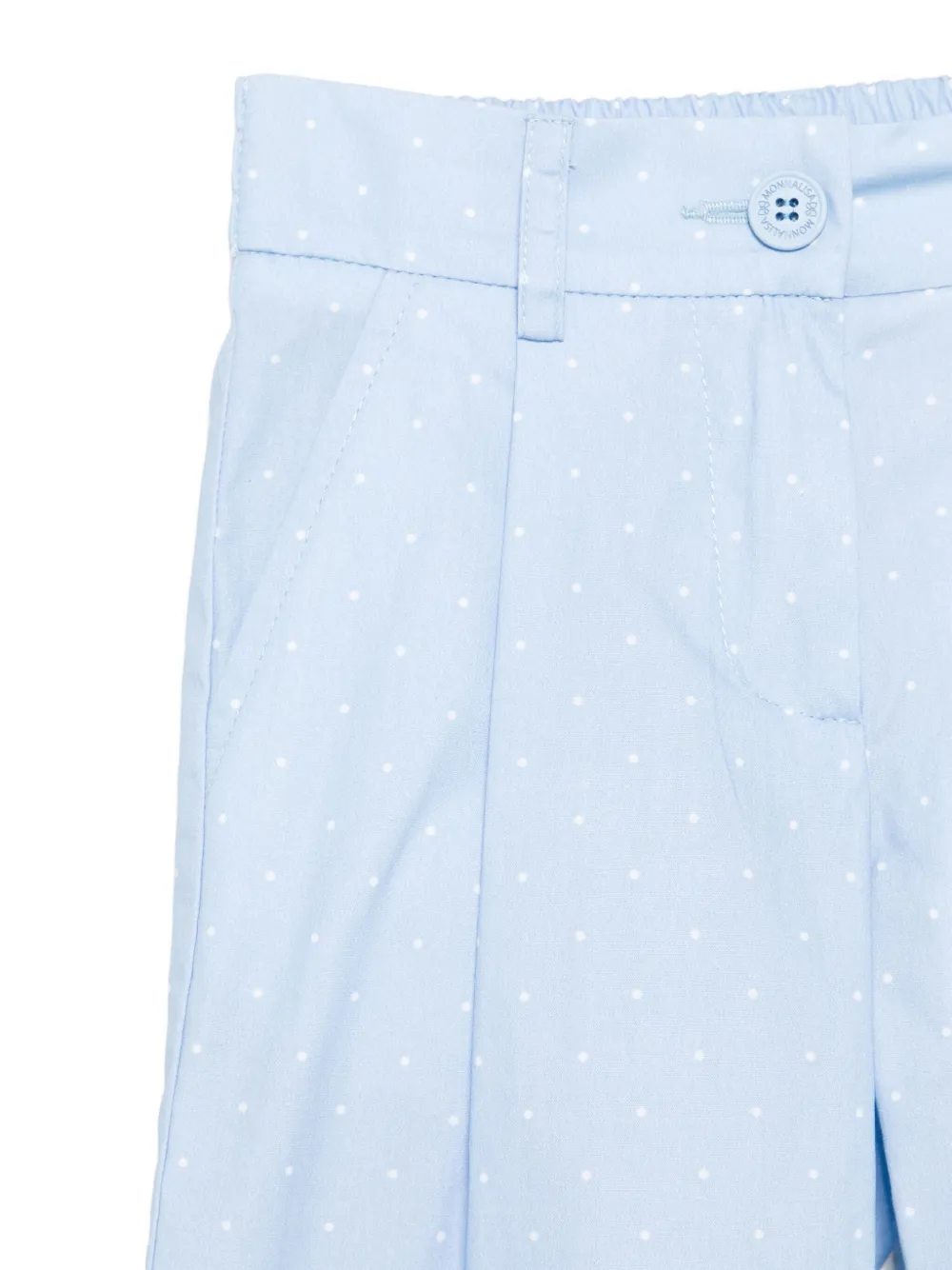 Monnalisa Broek met geplooide voorkant en stippen Blauw