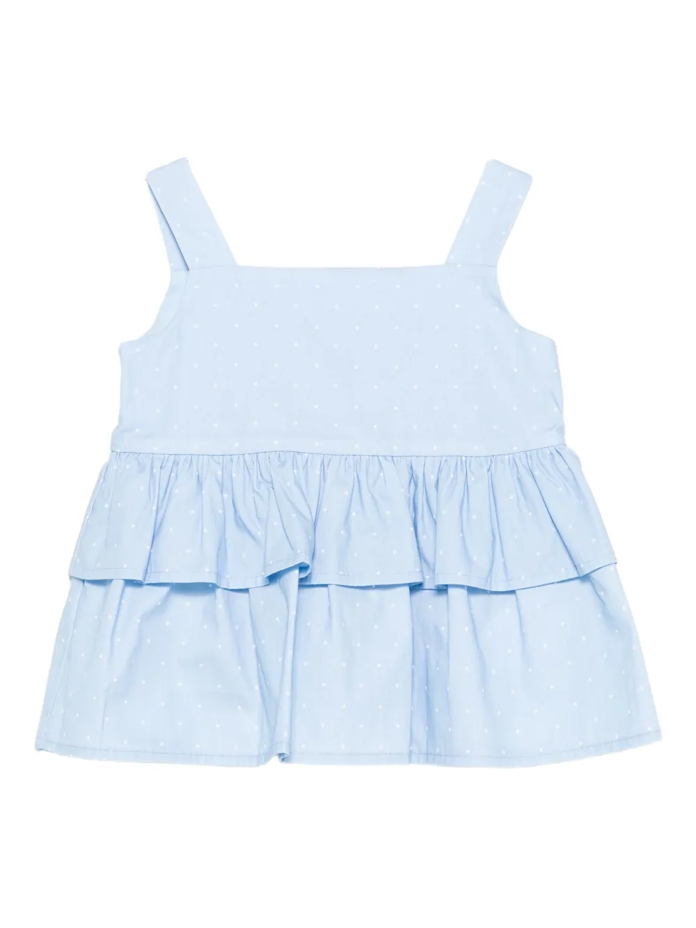 Monnalisa Top met stippen en ruches Blauw