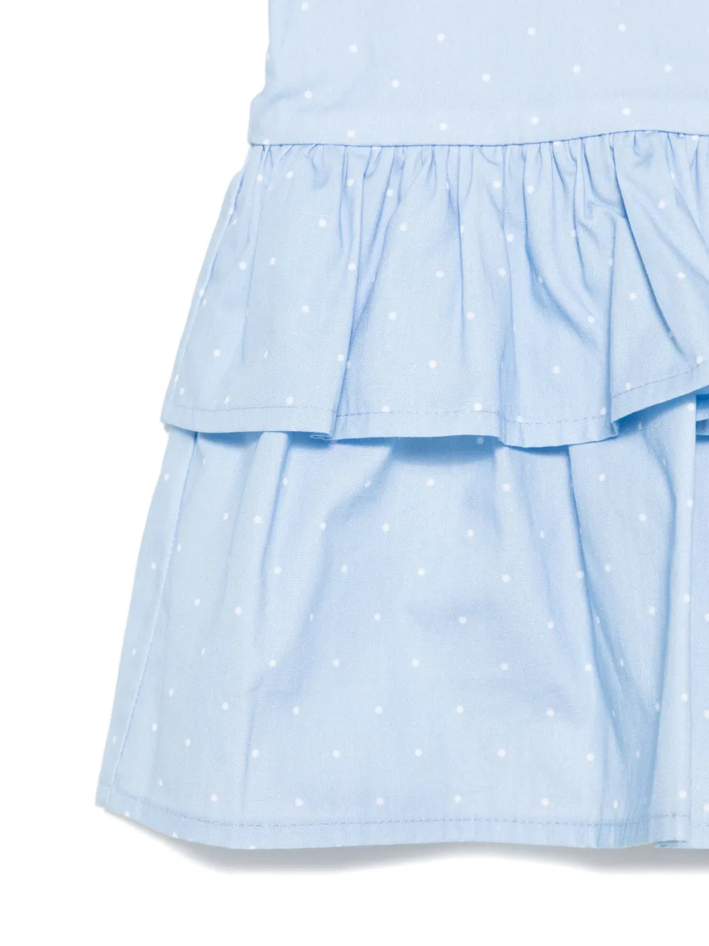 Monnalisa Top met stippen en ruches Blauw