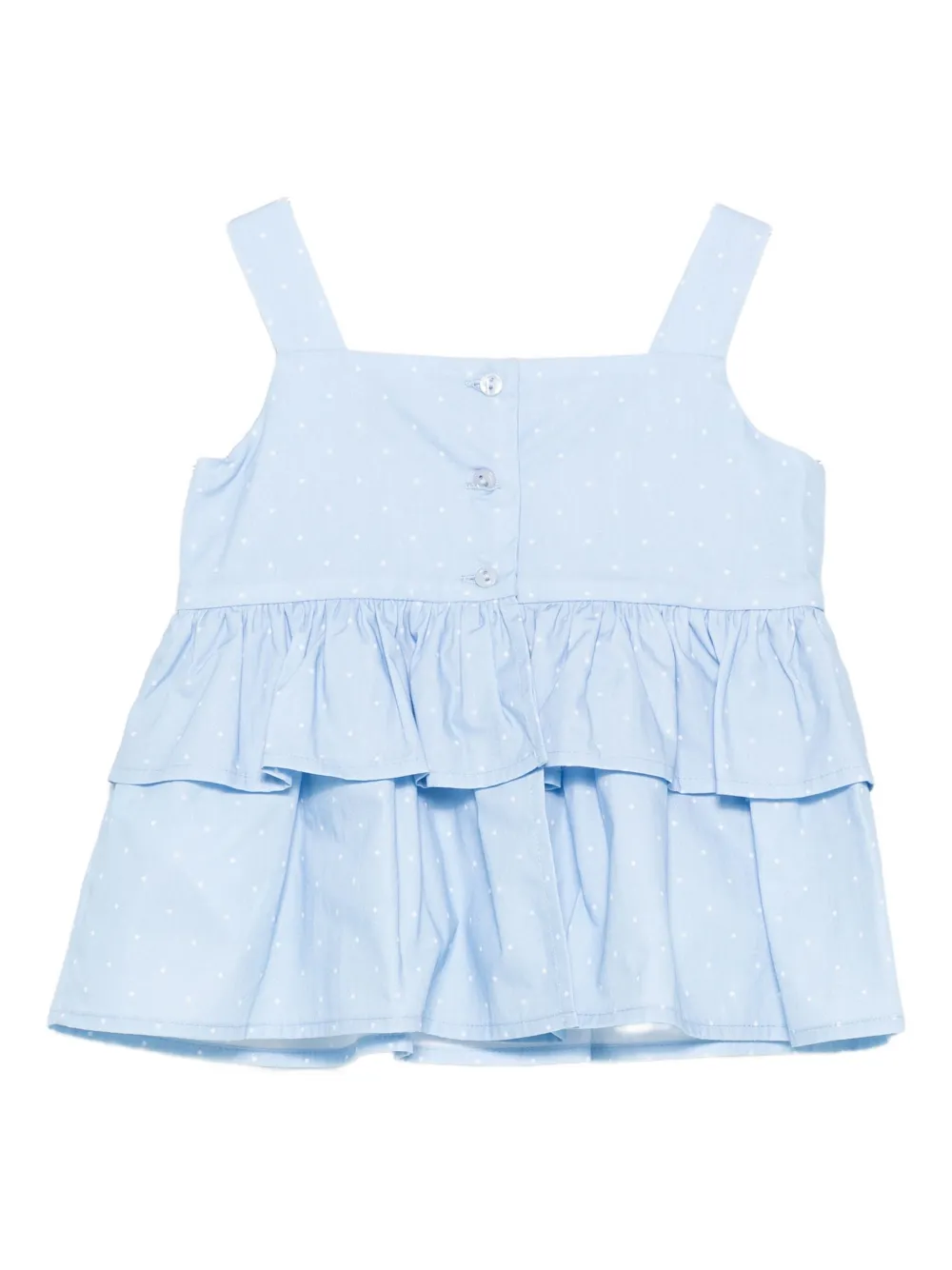 Monnalisa Top met stippen en ruches Blauw