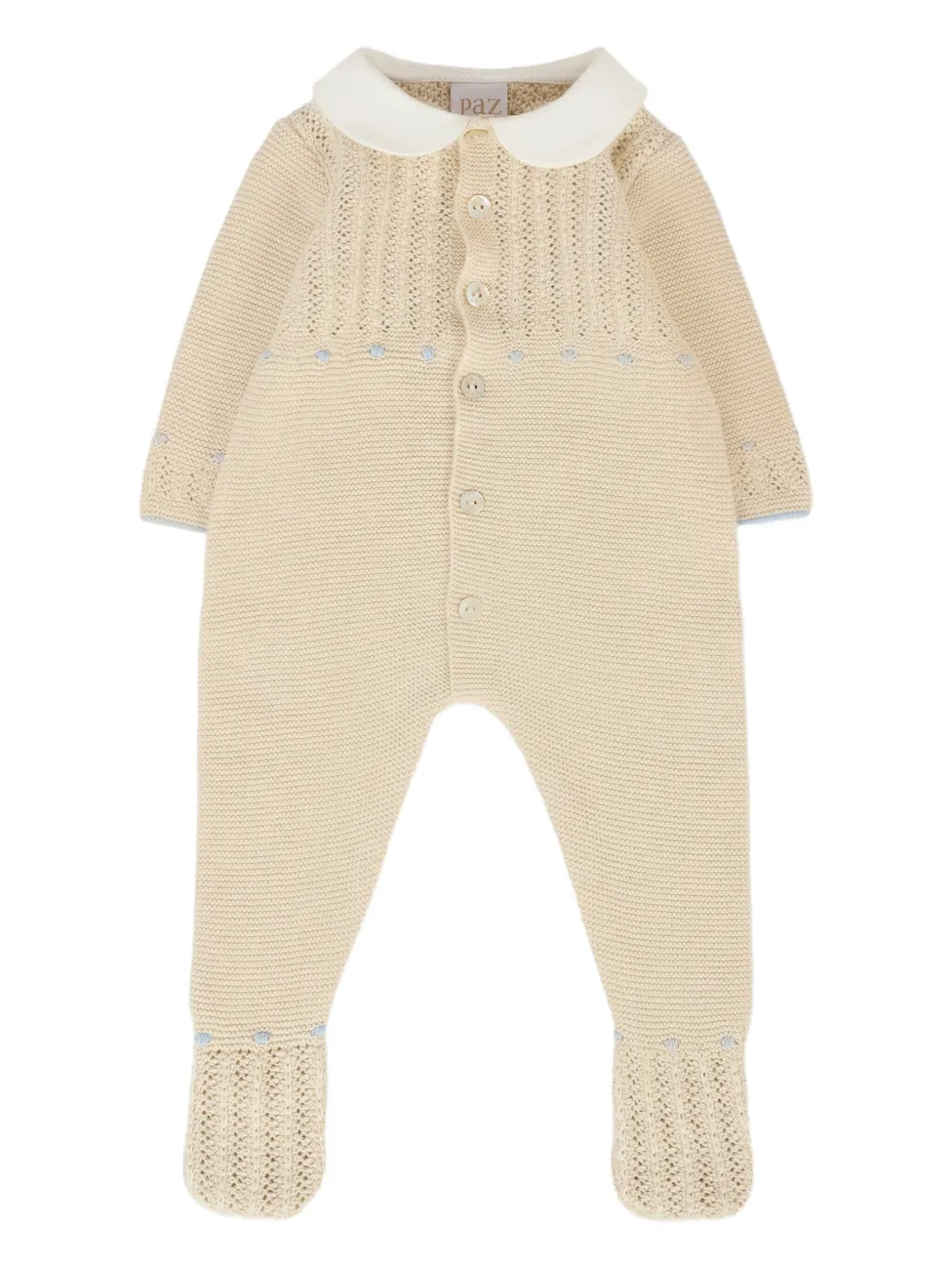 Paz Rodriguez Gebreide pyjama met Peter Pan kraag Beige