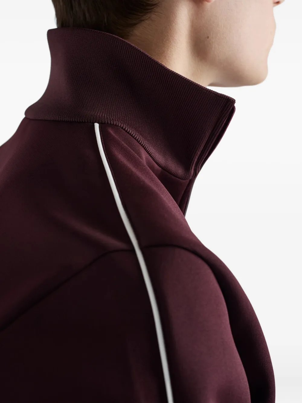 Prada Trainingsjack met ritssluiting en streepdetail Rood