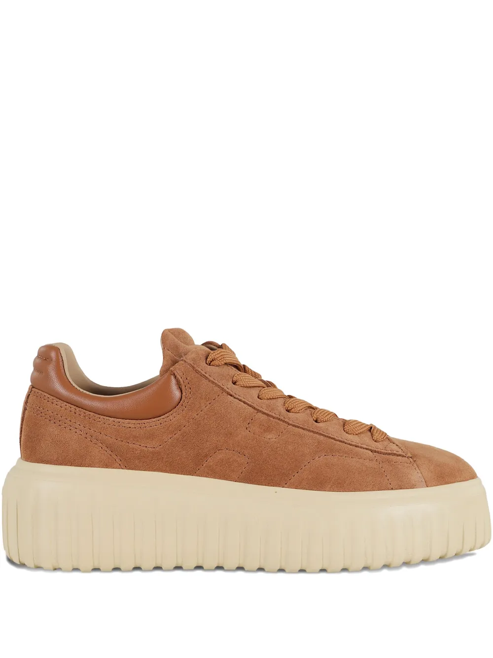 Hogan H-Stripes suede platform sneakers Brown
