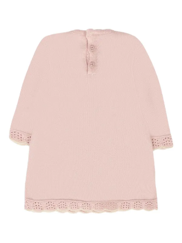 La Pafait　ニットワンピース　クリーム×ピンク シアーニットワンピース（PINK） - PINUE