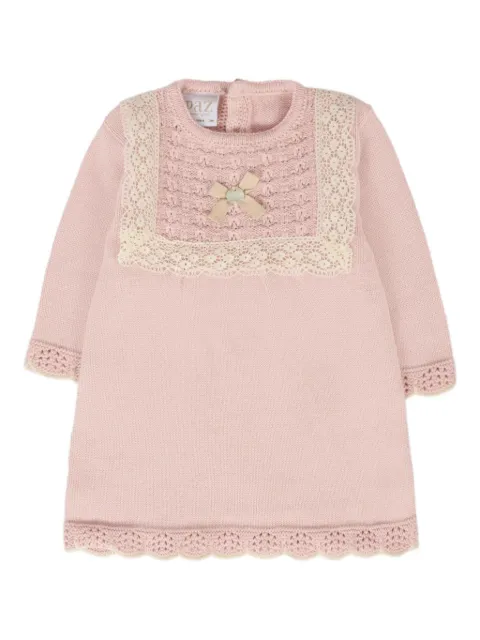 Paz Rodriguez lace-trimmed knitted dress
