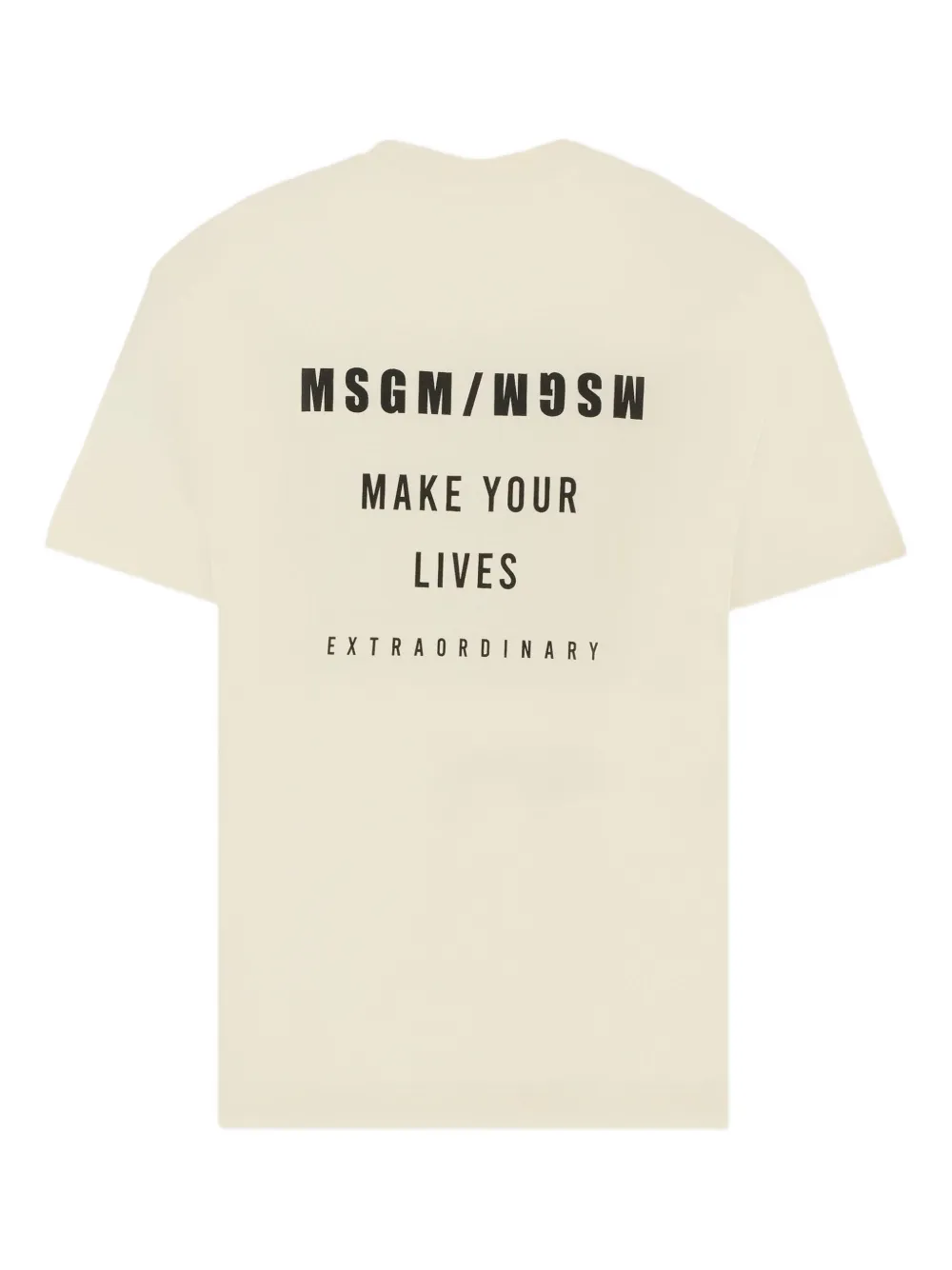 MSGM Kids Grafisch T-shirt met korte mouwen Beige