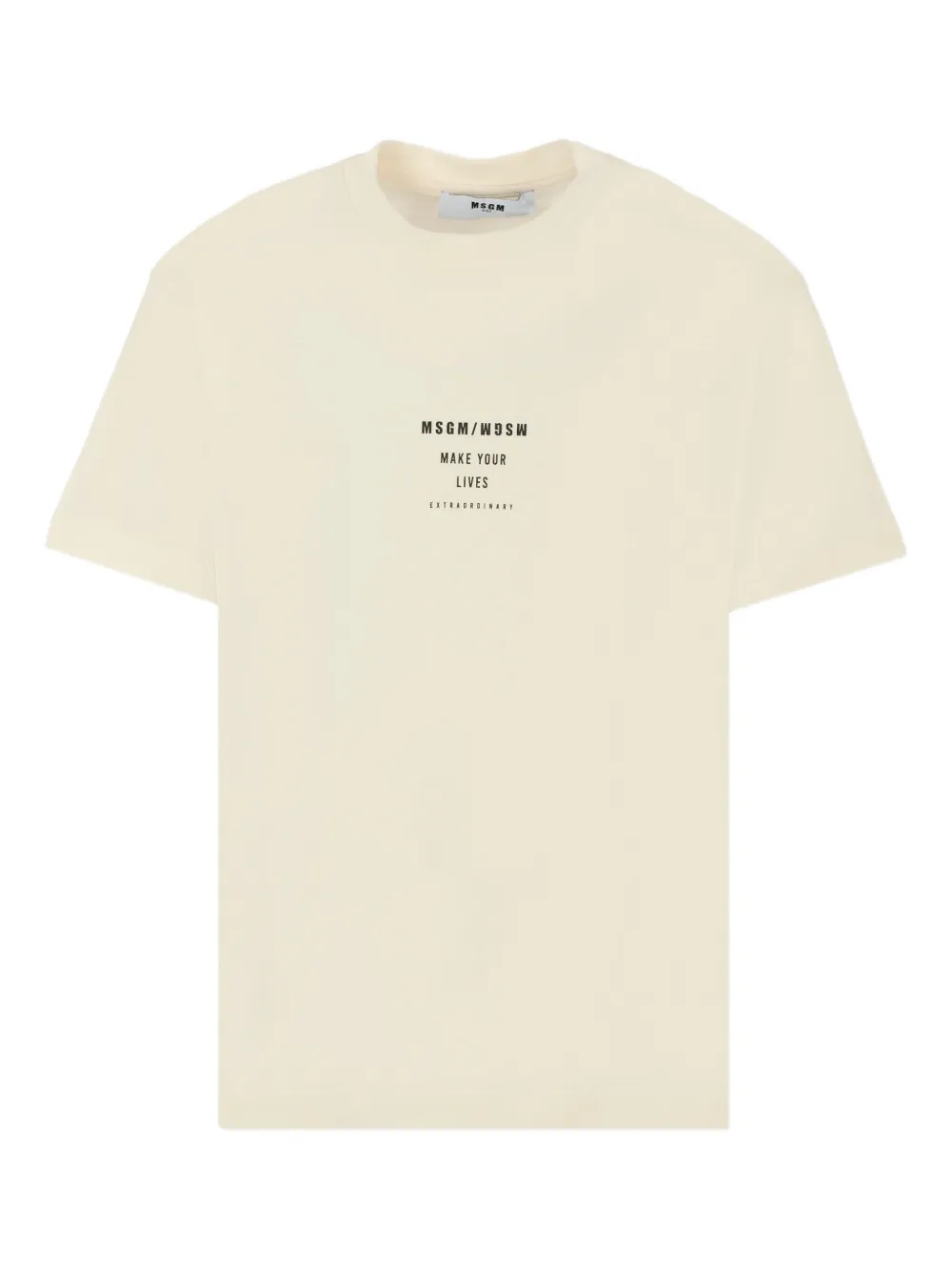 MSGM Kids short-sleeve graphic T-shirt - ニュートラル MSGM Kids short-sleeve graphic T-shirt - ニュートラル