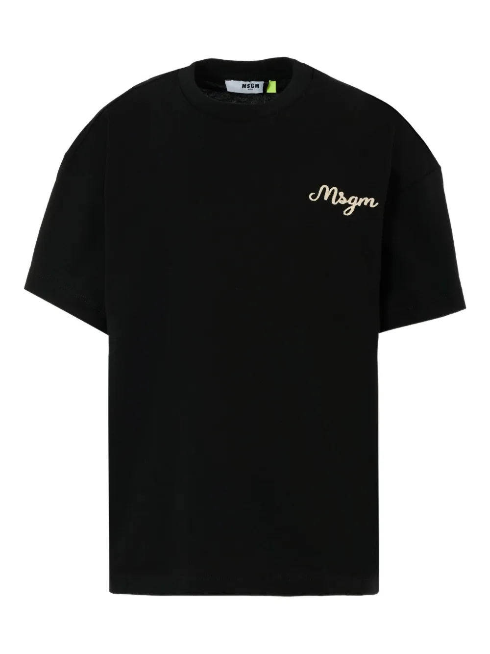 Msgm Kids' Logo-detail Cotton T-shirt In Black
