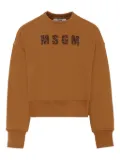 MSGM Kids leopard-print logo sweatshirt - Brown