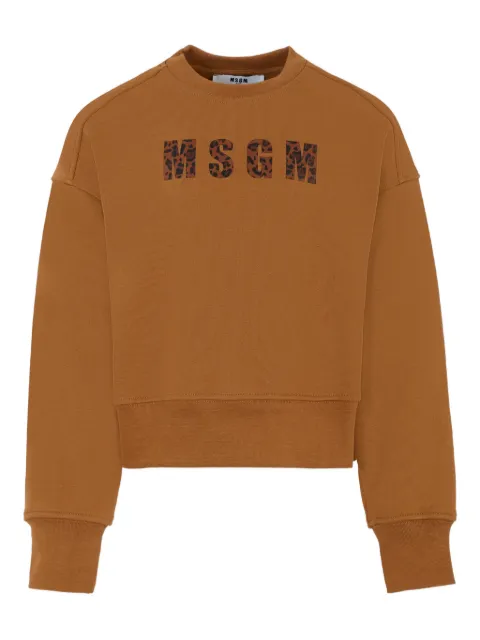 MSGM Kids leopard-print logo sweatshirt