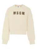 MSGM Kids leopard-print logo sweatshirt - Neutrals