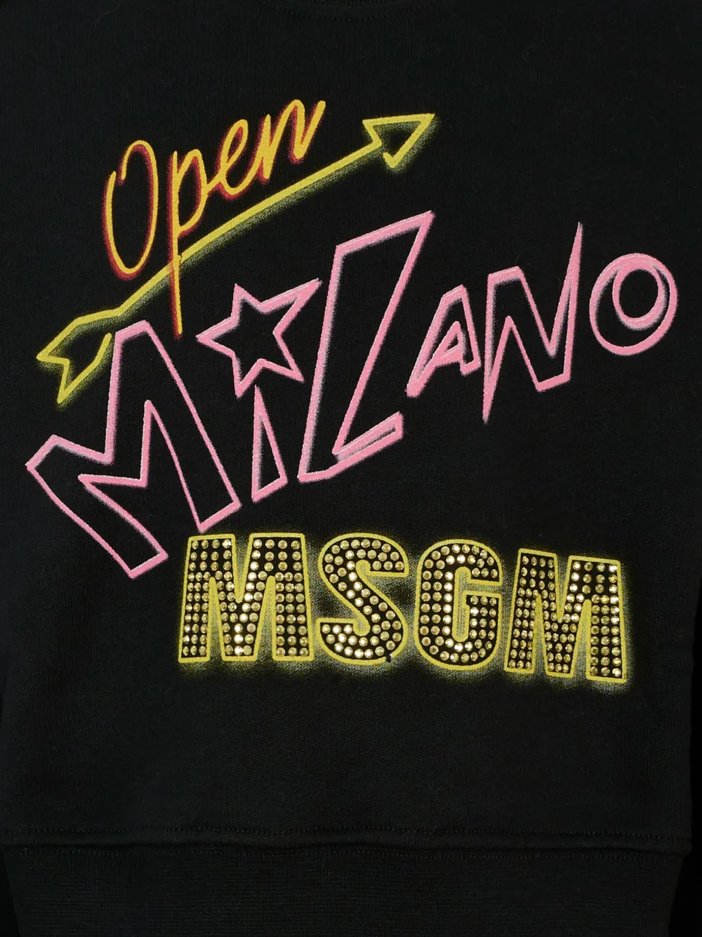 MSGM Kids Sweater met verfraaid logo Zwart