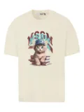 MSGM Kids cat-print short-sleeve T-shirt - Neutrals