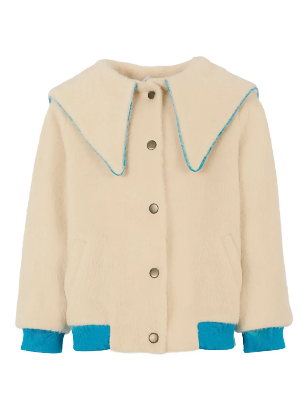 Pangolini Kids large-collar embroidered bomber jacket - ニュートラル Pangolini Kids large-collar embroidered bomber jacket - ニュートラル