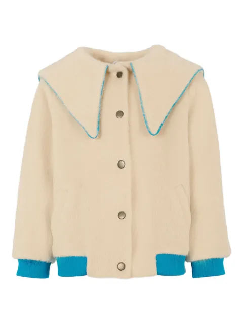Pangolini Kids large-collar embroidered bomber jacket