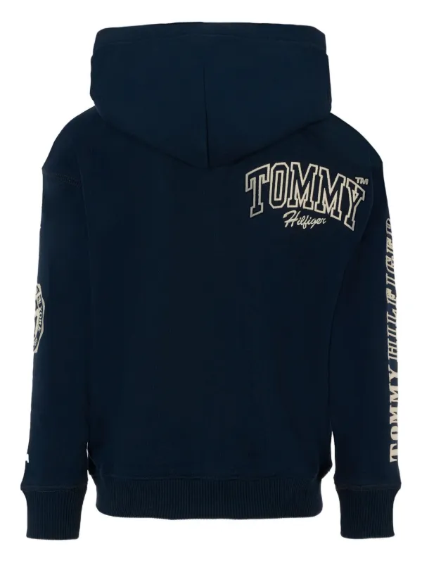Tommy Hilfiger Junior Hoodie Bordada Azul FARFETCH CO