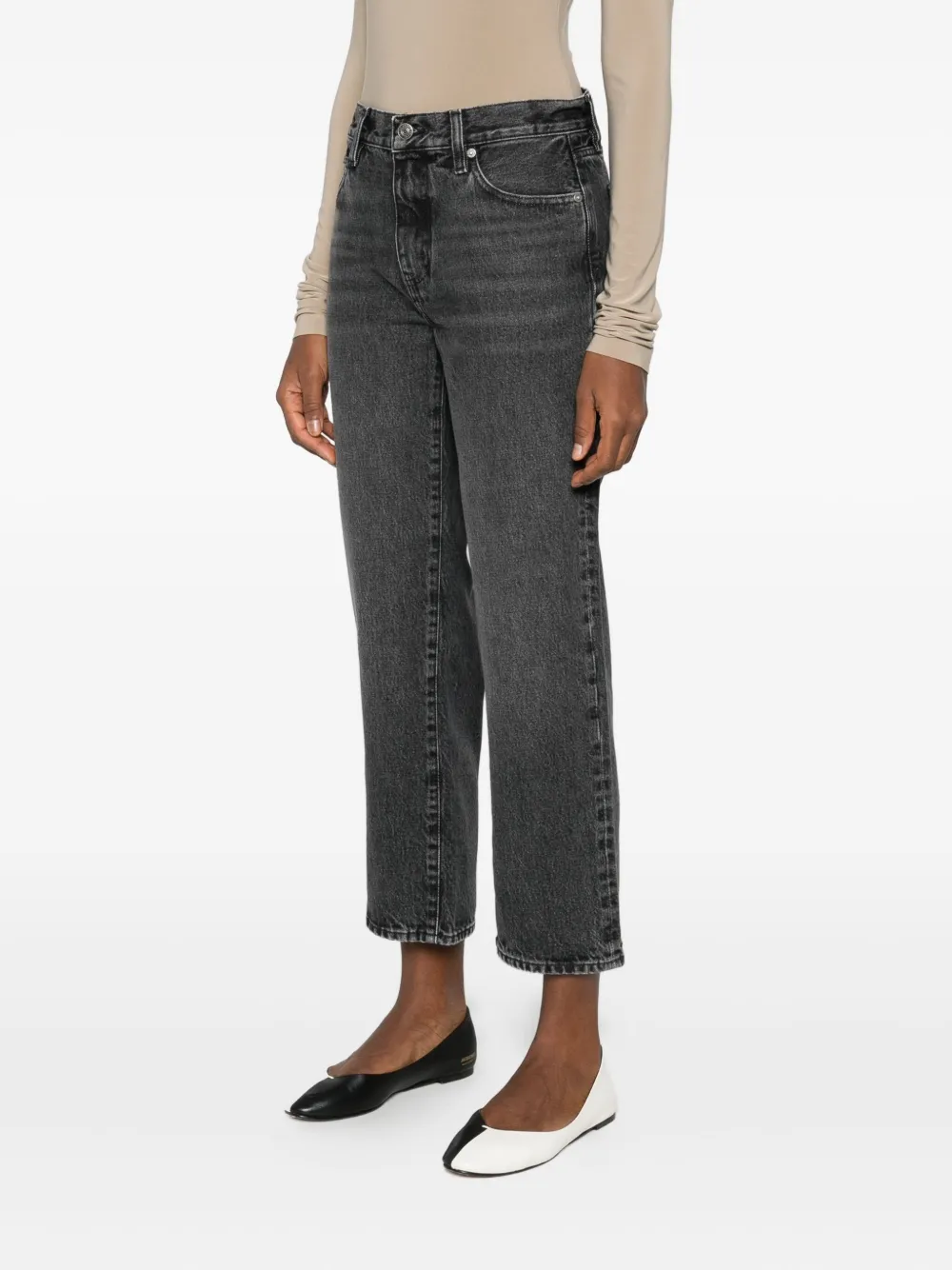 Frame Straight-leg Jeans In Gray