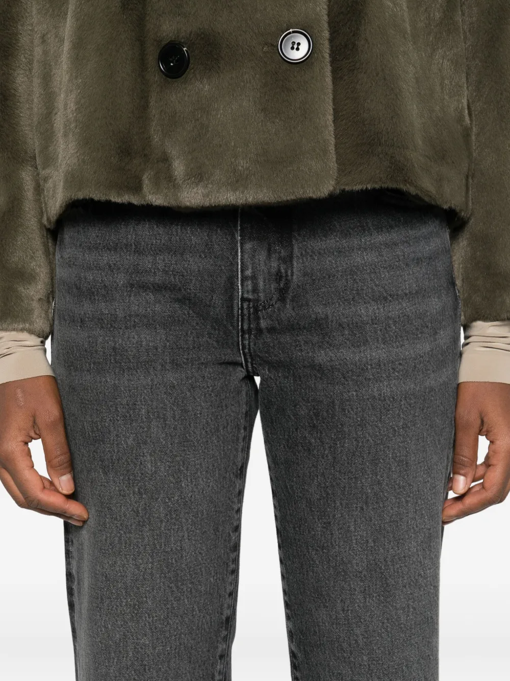 Frame Straight-leg Jeans In Gray