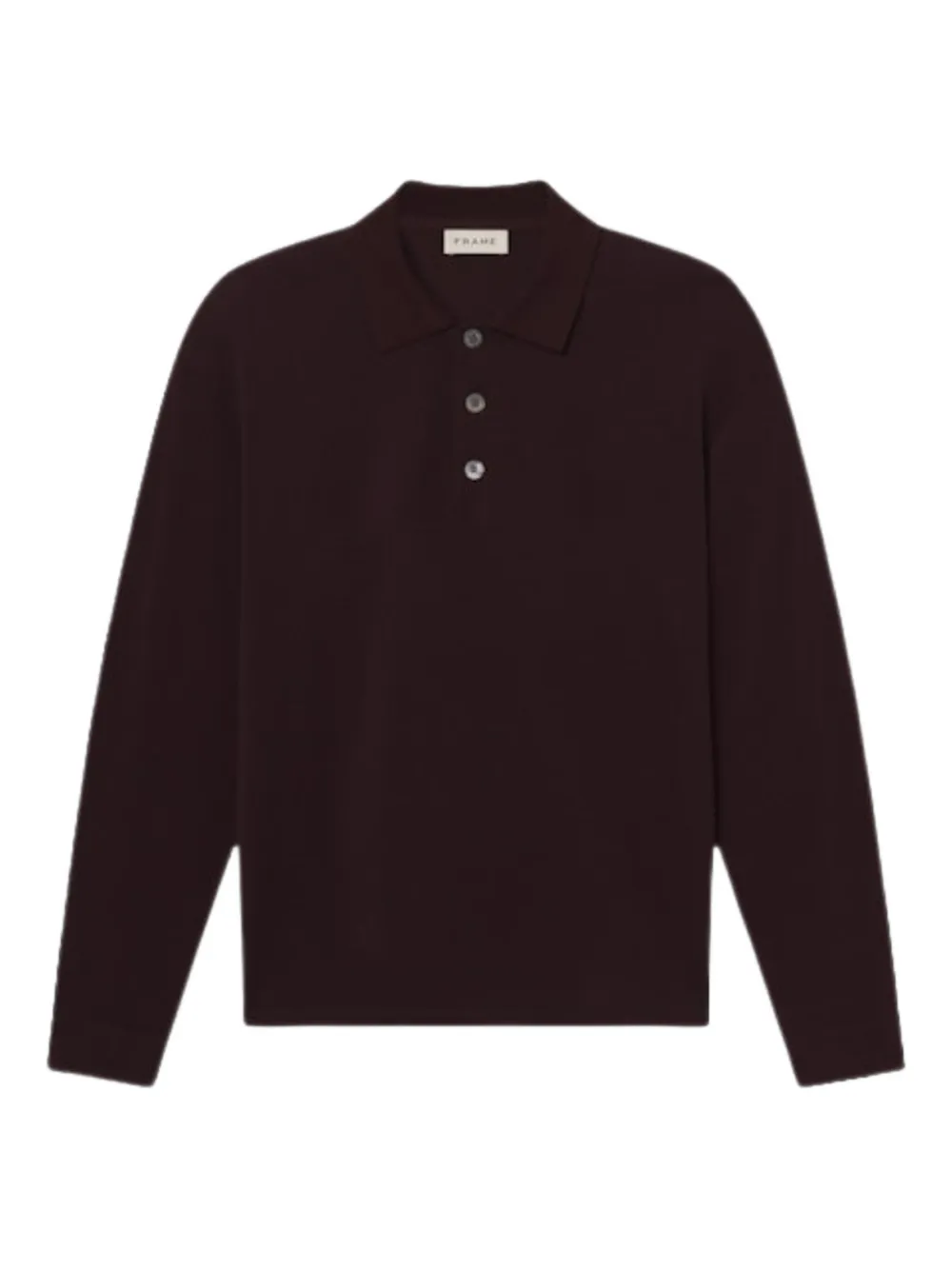 Frame Long-sleeved Piqué Polo Shirt In Black